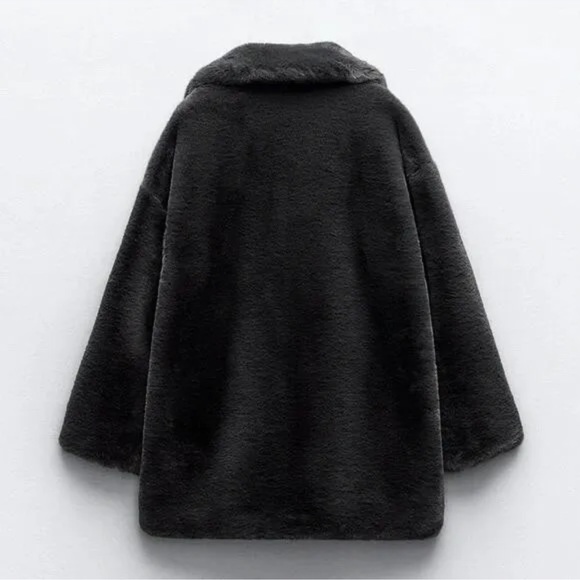 SALE!!! Zara faux fur coat brown RARE - Picture 4 of 11